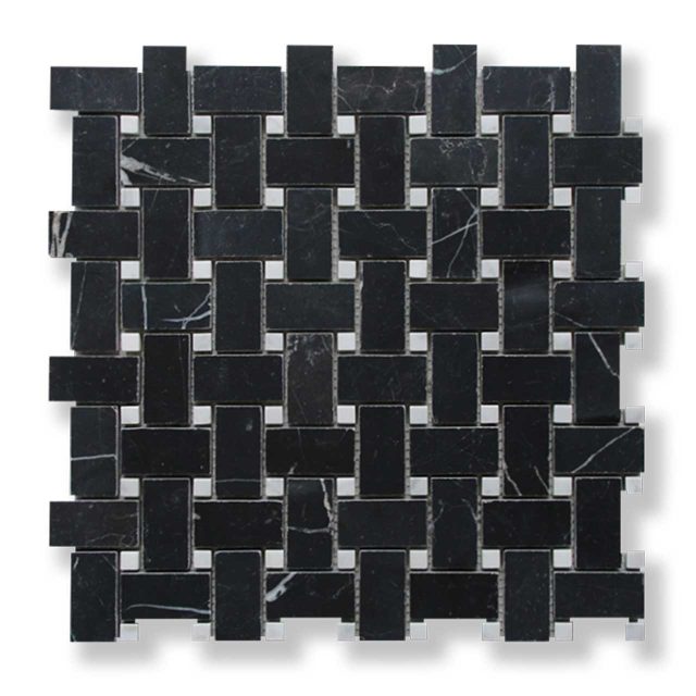 DLT82031 Basketweave nero marq & carrara