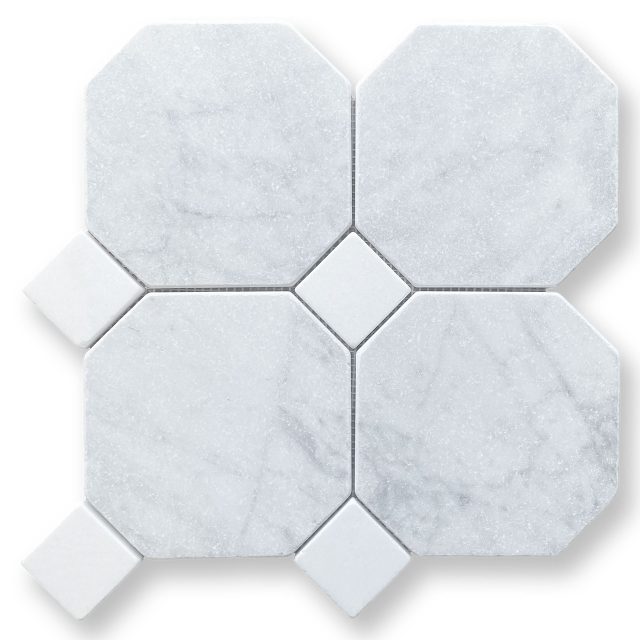 DLT94075 Ottagono Carrara + Thassos Tumbled