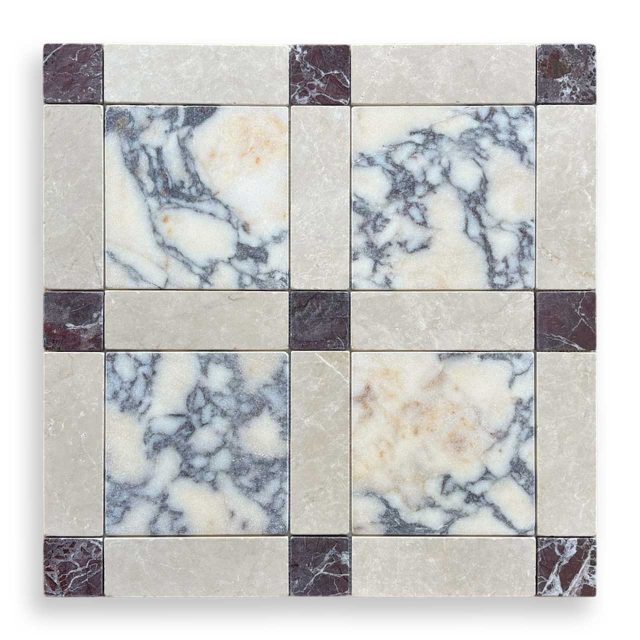 DT2366 Framed Viola, Botticino, Rosso Levanto tumbled